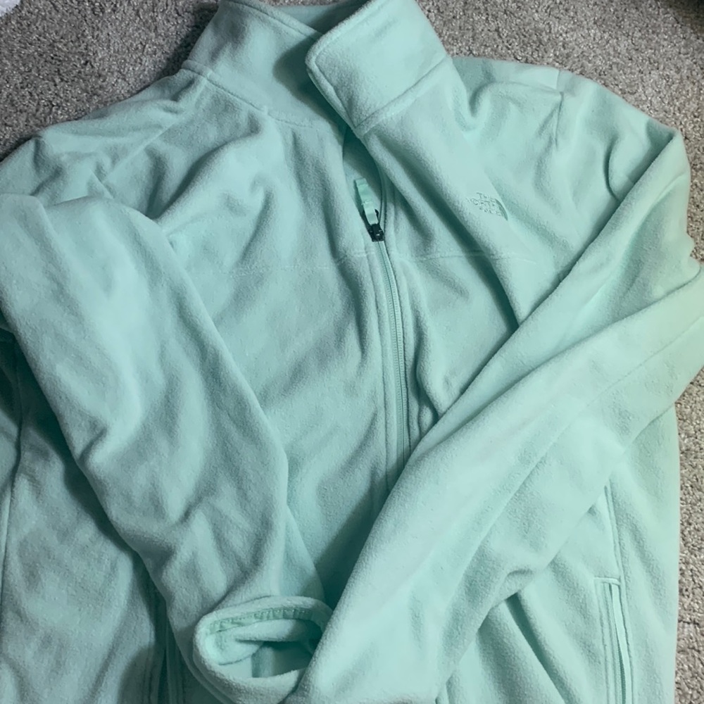 Preppy North Face Running Long Sleeve Jacket Zipup Mint Green